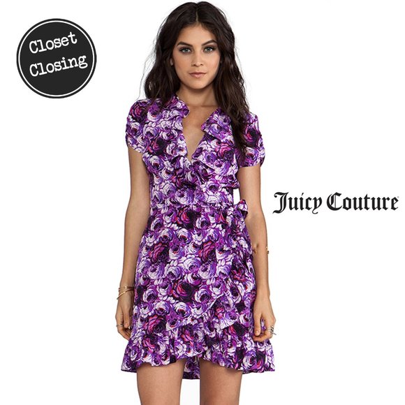 ⚡️[Juicy Couture] Blooming Rose Silk Wrap Dress - Picture 1 of 9